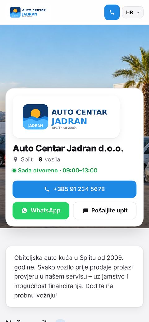 Example: dealer Homepage on a phone